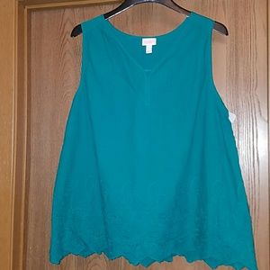 Isabel green sleevless maternity top